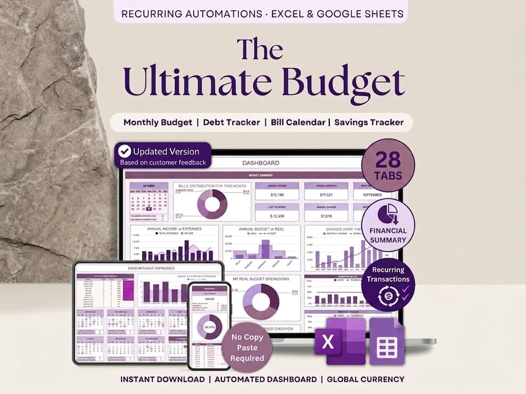 Ultimate Budget Spreadsheet | Excel & Google Sheets Budget Planner