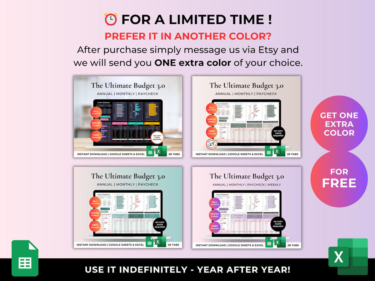Ultimate Budget Planner | Excel & Google Sheets Template